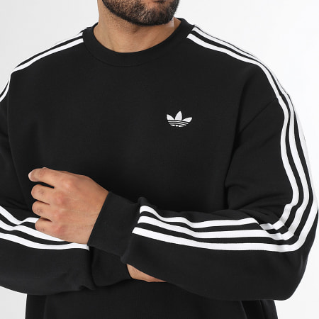 Adidas Originals - Sudadera crewneck con bandas 3 Stripes KE2916 negro blanco