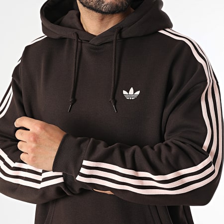 Adidas Originals - Sudadera con capucha A Rayas 3 Stripes KE0880 Marrón Rosa