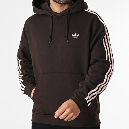Adidas Originals - Sudadera con capucha A Rayas 3 Stripes KE0880 Marrón Rosa