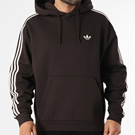 Adidas Originals - Sudadera con capucha A Rayas 3 Stripes KE0880 Marrón Rosa