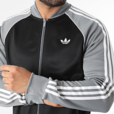 Adidas Originals - Veste Zippée A Bandes SST TT KE1671 Noir Gris
