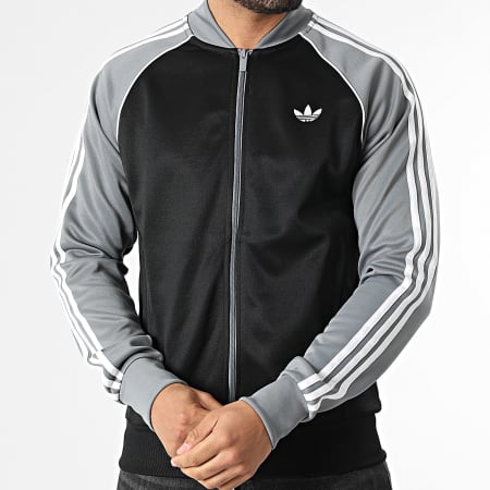 Adidas Originals - Veste Zippée A Bandes SST TT KE1671 Noir Gris