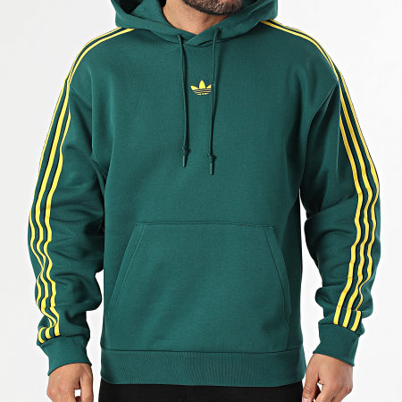 Adidas Originals - Sudadera Capucha A Rayas HD KE2150 Verde Amarillo