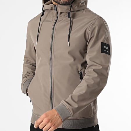 Jack And Jones - Veste Capuche Zippée Basic Softshell Taupe