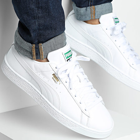mens puma basket white