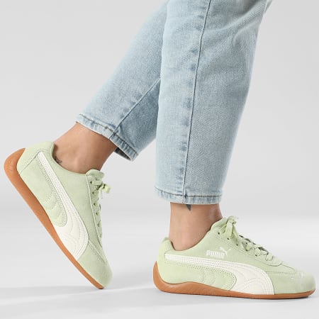 Puma - Zapatillas Mujer SpeedCat OG 398846 Verde Pistacho Blanco Cálido
