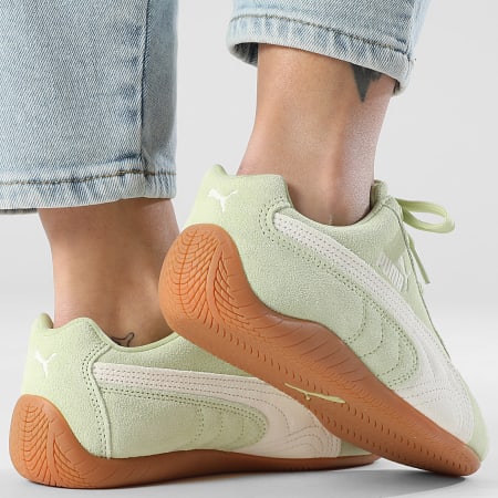 Puma - Zapatillas Mujer SpeedCat OG 398846 Verde Pistacho Blanco Cálido