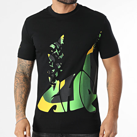 Shark Life - Camiseta Bright Negro Amarillo Verde