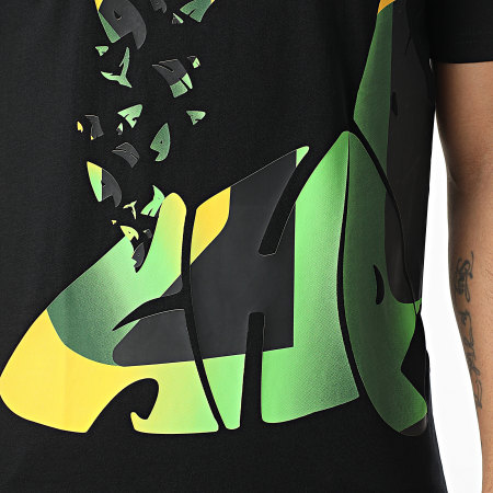 Shark Life - Camiseta Bright Negro Amarillo Verde