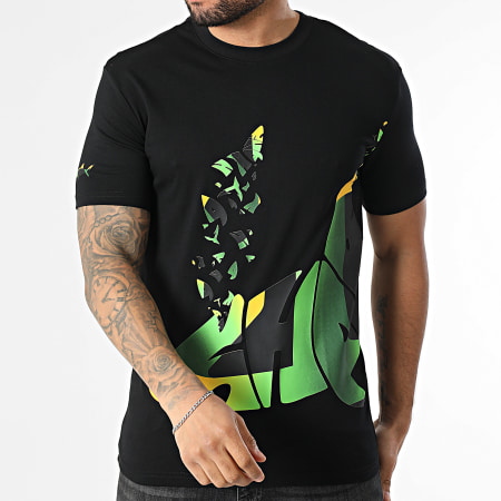 Shark Life - Camiseta Bright Negro Amarillo Verde