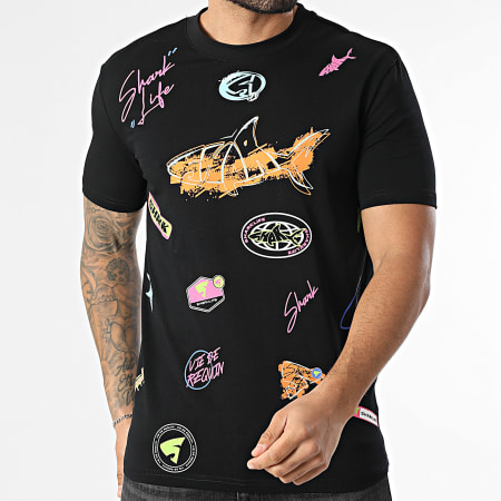 Shark Life - Camiseta All Over Negro Multi