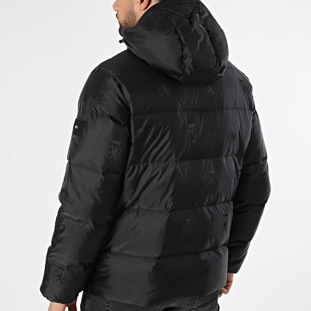 Tommy Hilfiger - Doudoune Capuche AOP Crest Down 2872 Noir