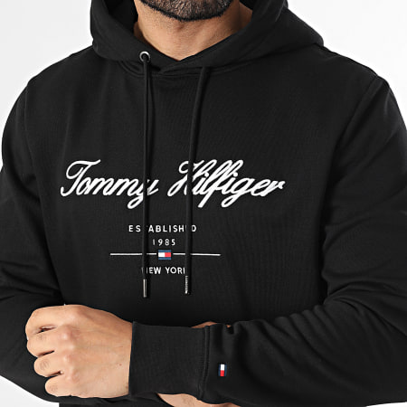 Tommy Hilfiger - Sweat Capuche Script Logo 3631 Noir
