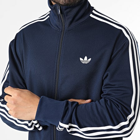 Adidas Originals - Veste Zippée A Bandes Firebird TT KD4077 Bleu Marine Blanc