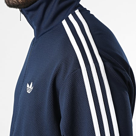 Adidas Originals - Veste Zippée A Bandes Firebird TT KD4077 Bleu Marine Blanc