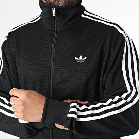 Adidas Originals - Veste Zippée A Bandes Firebird TT KE0782 Noir Blanc