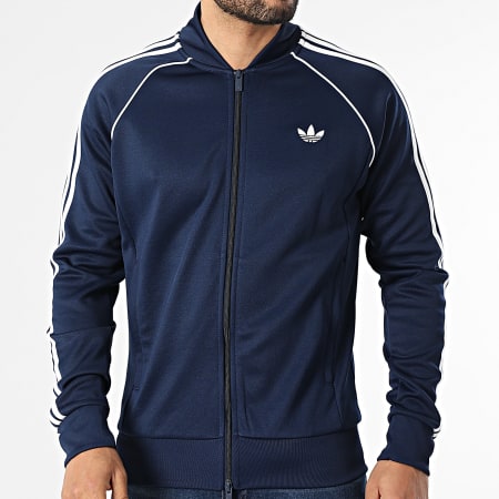 Adidas Originals - Veste Zippée A Bandes SST TT KE3511 Bleu Marine Blanc