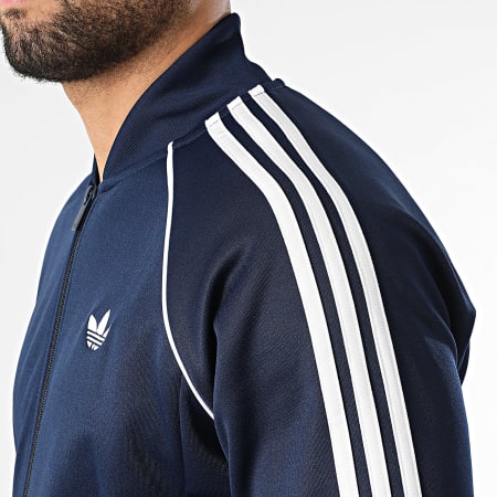 Adidas Originals - Veste Zippée A Bandes SST TT KE3511 Bleu Marine Blanc