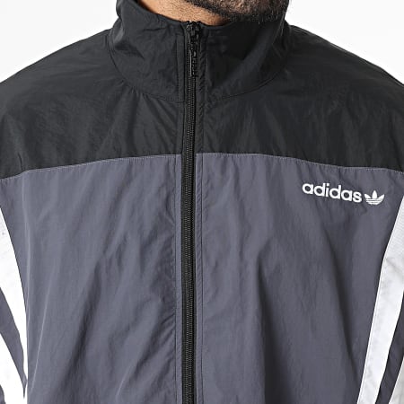 Adidas Originals - Veste Zippée A Bandes Santiago TT KS8326 Noir Gris Anthracite