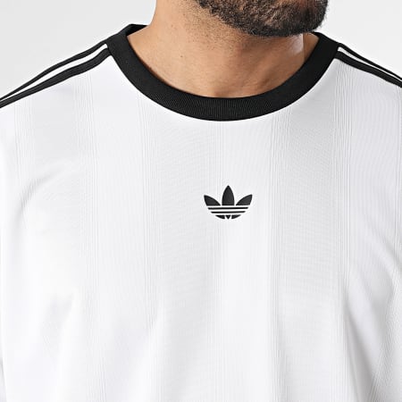 Adidas Originals - Tee Shirt Oversize A Bandes Jacquard Jersey KD5829 Blanc