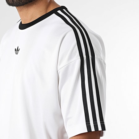 Adidas Originals - Tee Shirt Oversize A Bandes Jacquard Jersey KD5829 Blanc