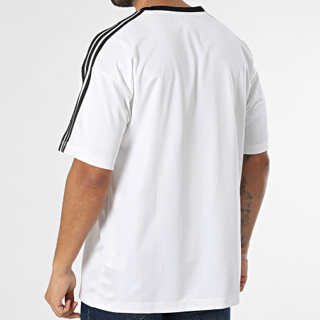 Adidas Originals - Tee Shirt Oversize A Bandes Jacquard Jersey KD5829 Blanc