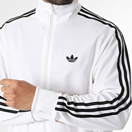 Adidas Originals - Veste Zippée A Bandes Firebird TT KD8308 Blanc Noir