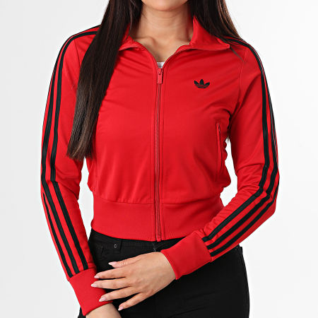 Adidas Originals - Veste Zippée A Bandes Femme FB Classic TT KD1334 Rouge Noir