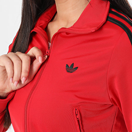 Adidas Originals - Veste Zippée A Bandes Femme FB Classic TT KD1334 Rouge Noir