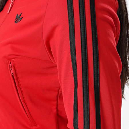 Adidas Originals - Veste Zippée A Bandes Femme FB Classic TT KD1334 Rouge Noir