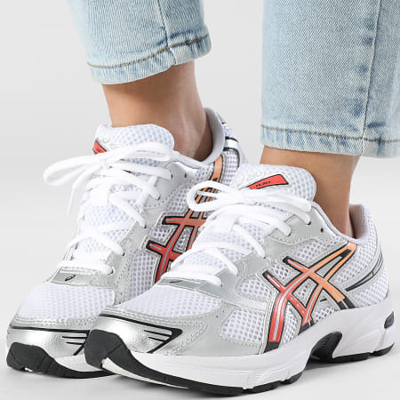 Asics - Sneakers Donna Gel 1130 GS 1204A169 Bianco Red Snapper