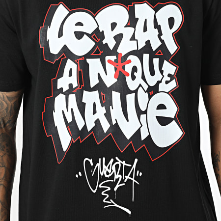 Guerta - Tee Shirt Oversize Large Le Rap A N*qué Ma Vie Noir
