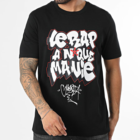 Guerta - Tee Shirt Oversize Large Le Rap A N*qué Ma Vie Noir