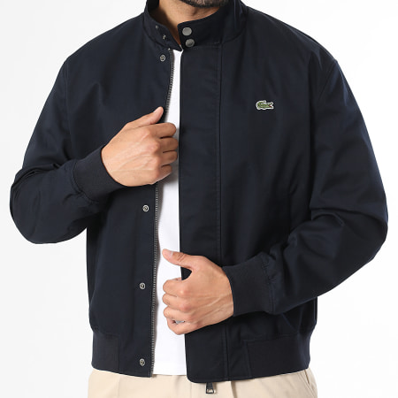 Lacoste - Chaqueta con cremallera cuello alto Logo bordado Cocodrilo Azul Marino