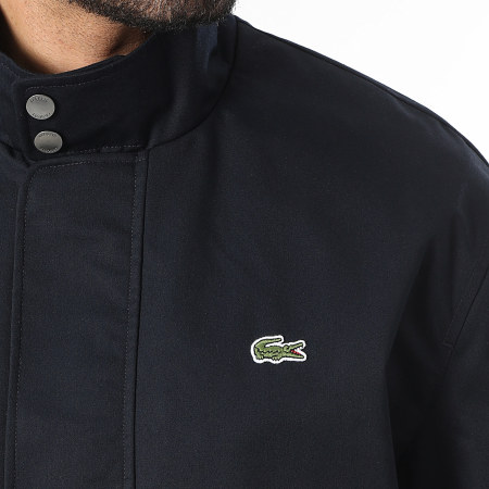 Lacoste - Chaqueta con cremallera cuello alto Logo bordado Cocodrilo Azul Marino