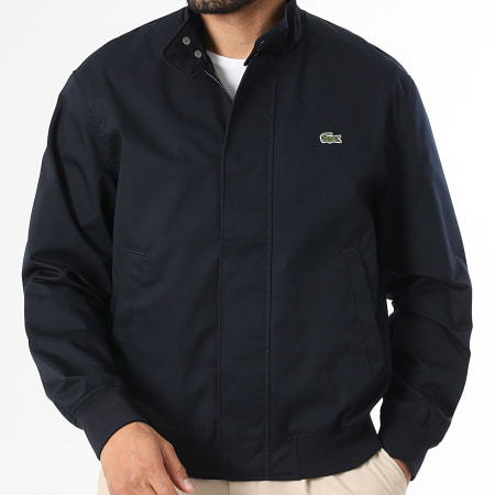 Lacoste - Chaqueta con cremallera cuello alto Logo bordado Cocodrilo Azul Marino