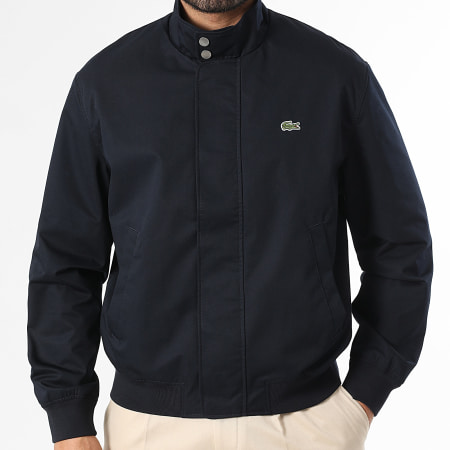Lacoste - Chaqueta con cremallera cuello alto Logo bordado Cocodrilo Azul Marino