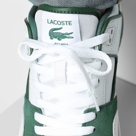 Lacoste White and Dark Green High-Top Sneakers Lacoste Missouri Mid Sneaker, Size 10 - White/green at  main image 2