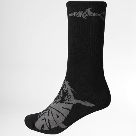 Shark Life - Pack de 3 pares de calcetines Logo Negro Blanco Gris Antracita