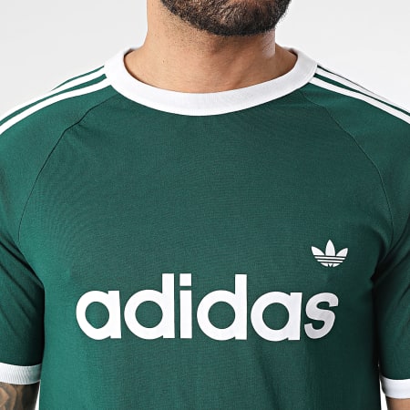 Adidas Originals - Tee Shirt A Bandes 3 Stripes Ringer KF0415 Vert Bouteille