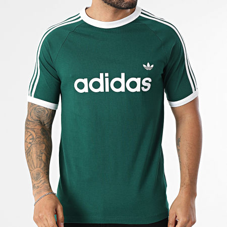 Adidas Originals - Tee Shirt A Bandes 3 Stripes Ringer KF0415 Vert Bouteille