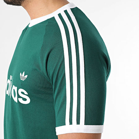 Adidas Originals - Tee Shirt A Bandes 3 Stripes Ringer KF0415 Vert Bouteille