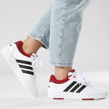 Adidas Performance - Zapatillas Mujer Hoops Classic J KI1044 Footwear White Core Black Team Victory Red