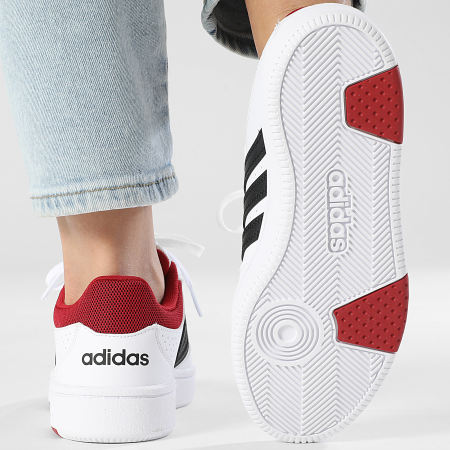 Adidas Performance - Zapatillas Mujer Hoops Classic J KI1044 Footwear White Core Black Team Victory Red