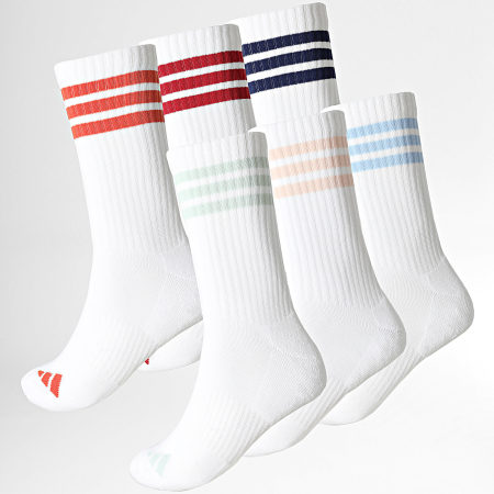 Adidas Sportswear - Lot De 6 Paires De Chaussettes 3 Stripes Essential Crew KE5493 Blanc
