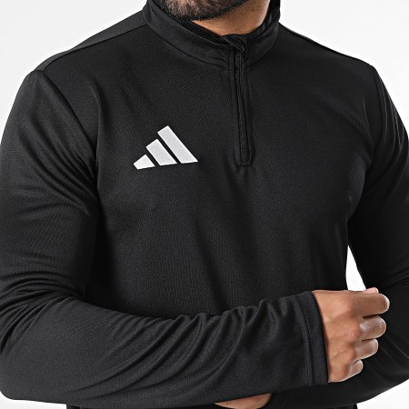 Adidas Sportswear - Tee Shirt Manches Longues Col Zippé Entrada 26 JZ6658 Noir