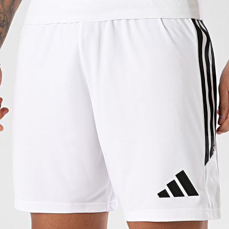 Adidas Sportswear - Short Jogging A Bandes Tiro 26 KA8775 Blanc Noir