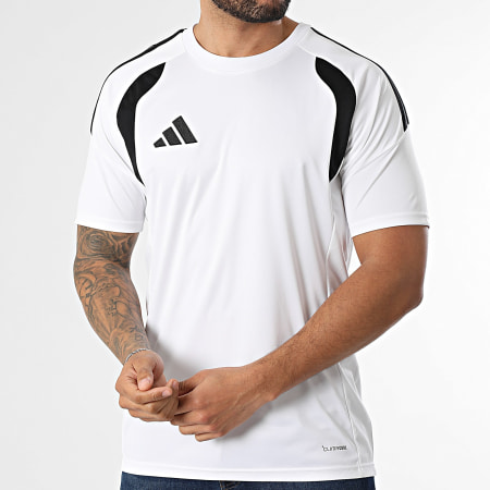 Adidas Sportswear - Tee Shirt Slim Fit A Bandes Tiro 26L Jersey KB1352 Blanc Noir