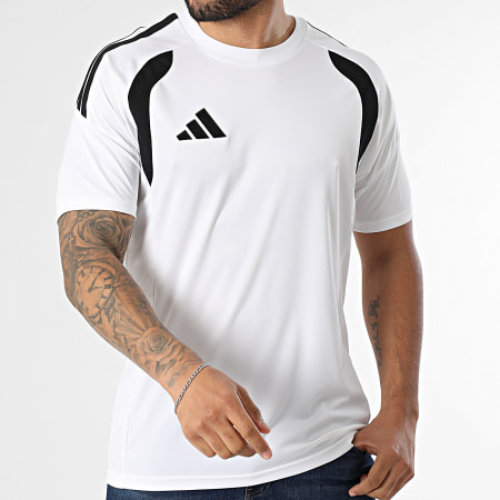 Adidas Sportswear - Tee Shirt Slim Fit A Bandes Tiro 26L Jersey KB1352 Blanc Noir