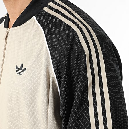 Adidas Originals - Veste Zippée A Bandes SST TT KE0114 Beige Noir